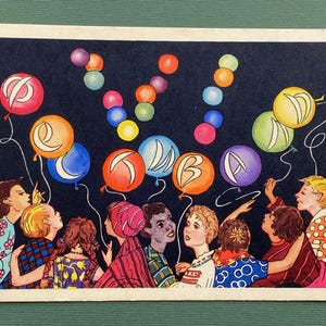 Festival de la carte postale - Illustrateur N. Antokolskaya, carte postale non utilisée, 1957