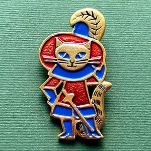 Puss-in-bootsspeld. Vintage Sovjet-insigne voor verzamelaars А6