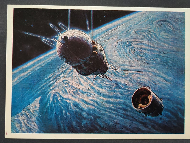 Vintage Space Postcard A 1982 Sokolov Vostok