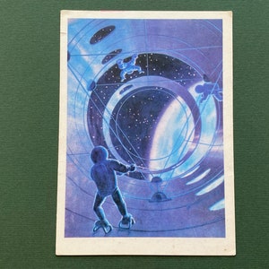 Vintage ruimtekaart A. Sokolov, A. Leonov - ruimte-installateurs, 1968