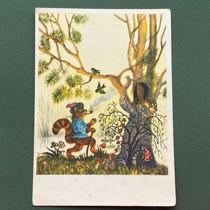 Illustrator von Y. Vasnetsov - „Die Katze Makar“. Ungebrauchte Ansichtskarten - Postkarte - 1960