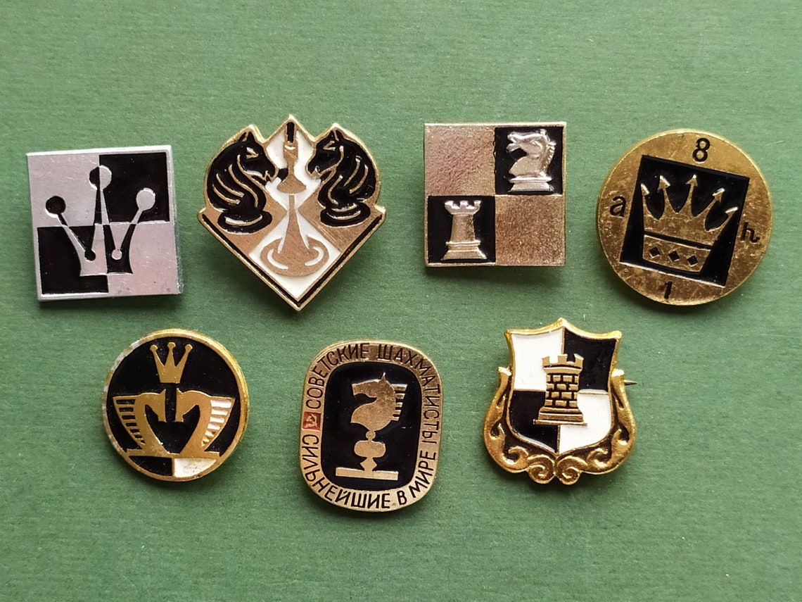 Chess Pin. Sport Collectible. Vintage collectible badge Etsy
