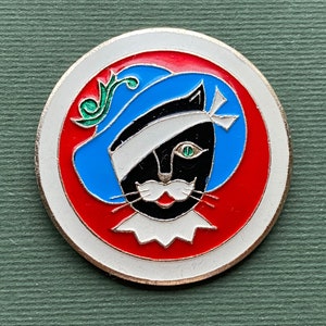 Pin kota. Odznaki dla dzieci. Vintage kolekcjonerska dziecięca radziecka odznaka, wyprodukowana w ZSRR, lata 80. A4