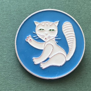 Pin z kotem. Vintage radziecka szpilka kot, Vintage radziecka metalowa szpilka, Wyprodukowano w ZSRR, lata 80. А7