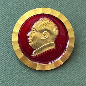 Insignia rara de Kim Ir-Sen. Insignia coleccionable vintage, pin, Unión Soviética, fabricada en la URSS, década de 1970, tamaño A4.