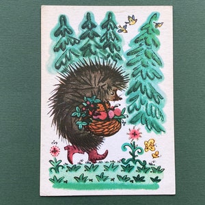 Carte postale soviétique, illustrateur de G. Dmitrieva. Carte postale inutilisée, 1968