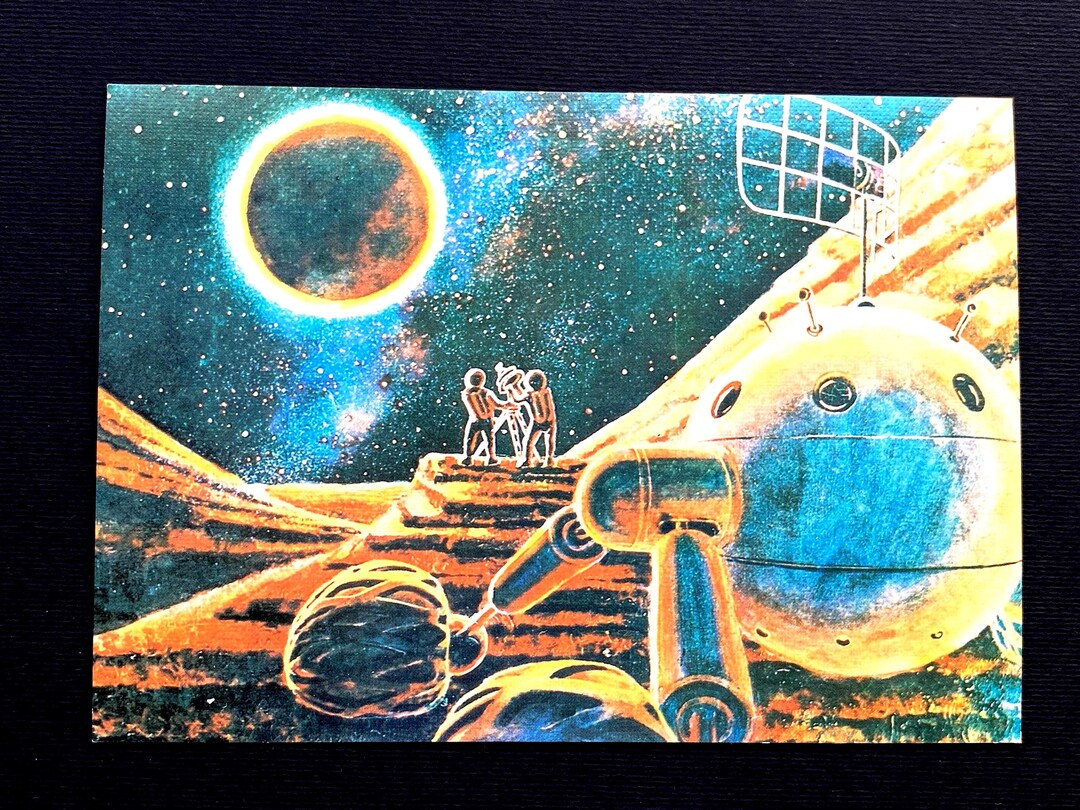 RARE Vintage Space Postcard - A. Sokolov, 