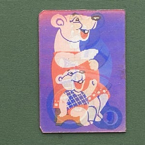 Witte beer. Circus - cartoon stereokalender, 3D. Kalenderzakje van de USSR, jaren 80