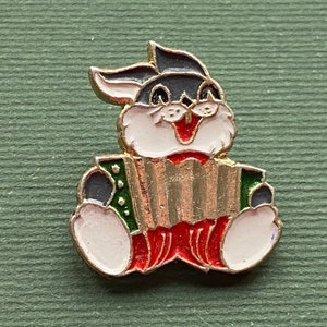 ZELDZAME Haas met Accordeon Pin. Vintage Russische Sovjet pin, badge, Gemaakt in de USSR A3