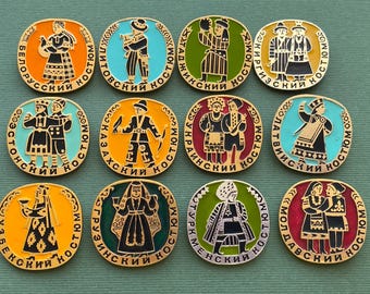 Costume USSR Pin. Pick from set. Vintage collectible Made in USSR, 1980s А4