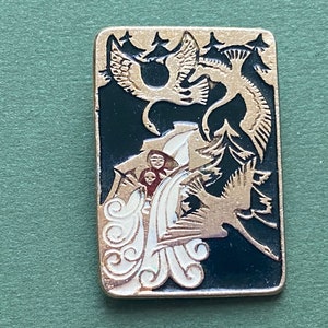 Zwaan Ganzen Pin. Stripfiguur Pin. Vintage verzamelbare Sovjet-pinbadge voor kinderen, gemaakt in de USSR A1
