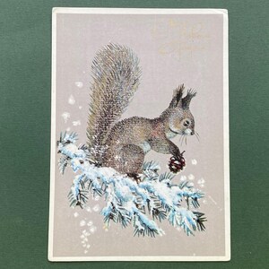 Feliz Ano Novo, Cartão Postal Ano Novo, Natal, Ilustração, Não Utilizado, Cartão Postal Vintage Soviético L. Manilova. 1980
