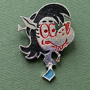 ZELDZAME Nu pogodi, wolf. Stripfiguren, vintage Russische Sovjetspeld, badge, dier, kinderbadge, Made in USSR A6