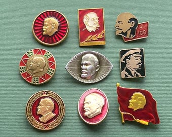 Broche Lénine. insigne de collection vintage, épingle, Russie, Union soviétique, fabriqué en URSS 11