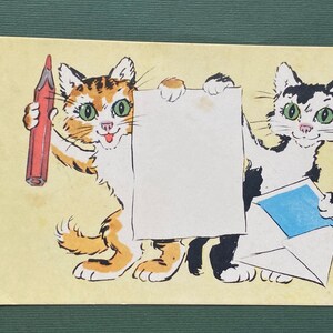 Gatti. Congratulazioni - Cartolina mai utilizzata. Cartolina di A. Bazhenov, 1968