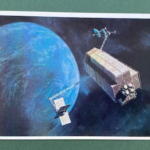 Vintage ruimtekaart A. Sokolov - satelliet, 1982