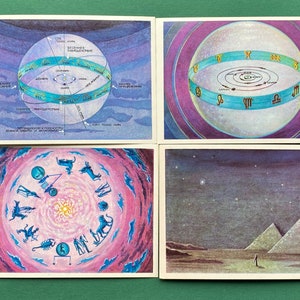Russische Sternbilder. Set 16 Postkarten. Illustrator G. Glebova. 1978