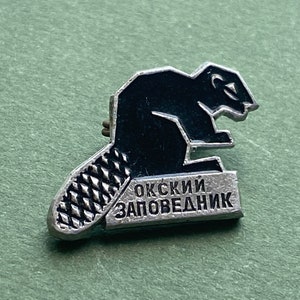 Beaver. Reserve Pin. Vintage kolekcjonerska dziecięca radziecka przypinka, Made in USSR A7