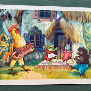Coq de conte de fées. Grenouilles Hérisson - Illustrateur par P. Nosov, 1955