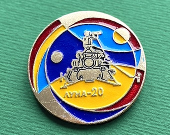 Vintage USSR Space Badge "Luna-20" 1972 Soviet Moon Robotic Sample Return A4