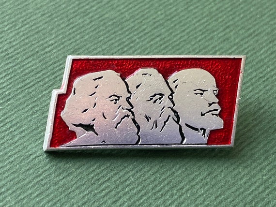Lenin, Marx, Engels. Vintage collectible badge, P… - image 1