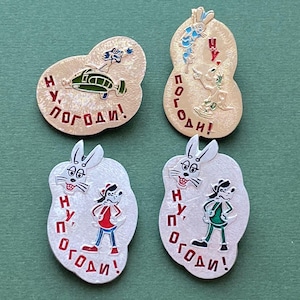 Nu pogodi Anstecknadel. Bitte aus Set auswählen. Zeichentrickfiguren, Vintage russischer Sowjetunion Pin, Made in USSR A8