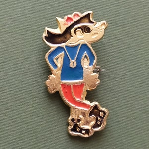 Wolf. "Nu Pogodi!", Stripfiguren, Vintage Russische Sovjet-pin, badge, nimal, kinder, Gemaakt in de USSR