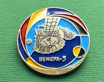 Soviet space pin badge Venera-5. Venus Probe. Satellite USSR 1969 А9