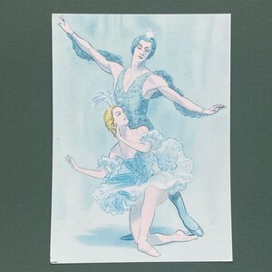 Carte postale soviétique - V. Vlasov « La Belle au bois dormant » - Florina et l'oiseau bleu, 1959