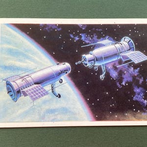 A. ソコロフ、A. レオーノフ - 「自動ドッキング」。宇宙ポストカード。1969 年
