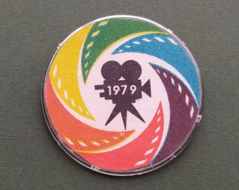 RARE Film. Cinema. Camera. 1979 Pin. Vintage collectible badge