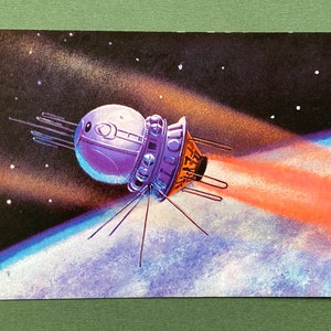A. Leonov, A. Sokolov - „Wostok” wraca do domu. Nieużywana pocztówka. 1970