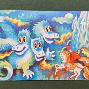 Il drago. Racconto. Illustratore di B. Akulinichev. Cartoline inutilizzate. 1981