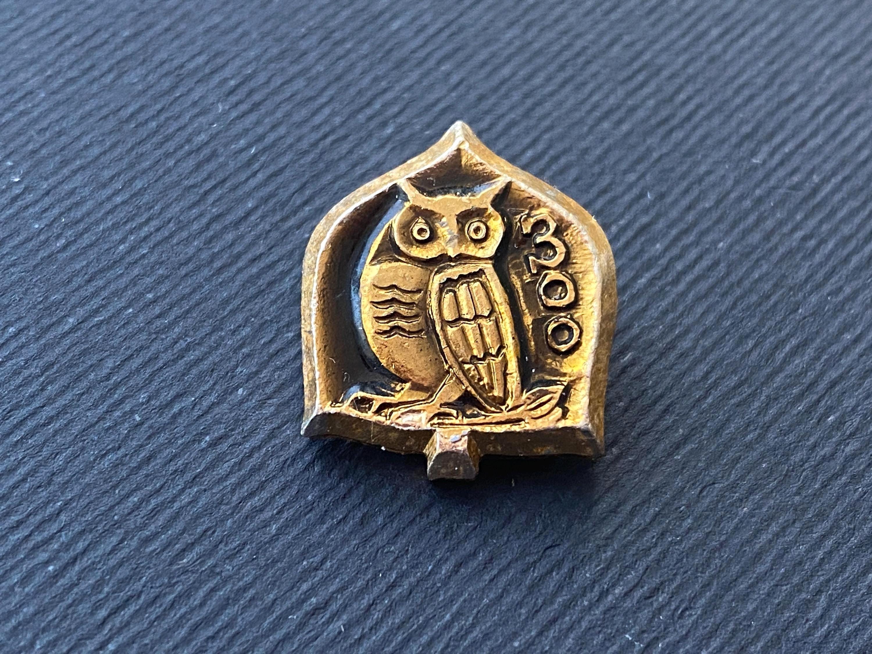 RARE OWL pin. Vintage collectible soviet pin badge. Made in USSR, A12