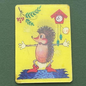 Egel: cartoon stereokalender, 3D. Kalenderzakje van de USSR. 1984