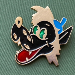 Nu pogodi, Wolf. Cartoon characters, Vintage Soviet pin, badge. Made in USSR