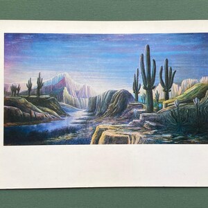 RARO Cartão Postal Espacial Vintage - G. Kurnin "Planeta do Sol Azul", Fantasia Espacial 1981