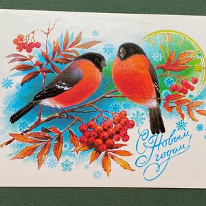 Feliz Ano Novo, Cartão Postal Ano Novo, Natal, Ilustração, Não Utilizado, Cartão Postal Vintage Soviético B. Ivanov, 1984