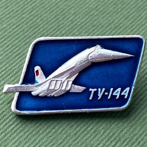 Aeronave TU 144, emblema soviético, Aeroflot, emblemas colecionáveis vintage, aviação, broche vintage soviético, URSS, década de 1970