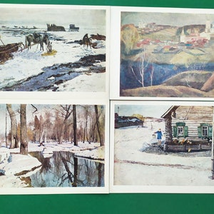 Frühling. Jahreszeit. Set mit 16 Vintage Postkarten, Moskau, 1980