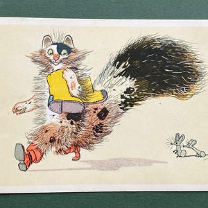 A. Golubev - "Gatto", cartolina inutilizzata, 1964
