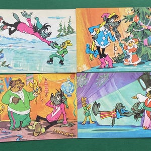 Nu pogodi - Set of 15 Vintage Postcards, Illustrator S. Rusakov, 1978