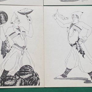 RARO Vecchia Tbilisi. Georgia. Set 16 cartoline d'epoca. Illustratore M. Khubashvili. Russo, georgiano, inglese. 1976