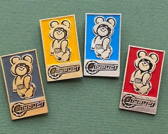 Olympische Bär Anstecknadel. Sport Pin. Olympische Misha. Russischer Bär Vintage Pin, Made in USSR, Moskau 1980