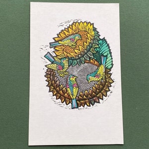 V. Penzin - « Oiseaux Pouillots », carte postale, 1972
