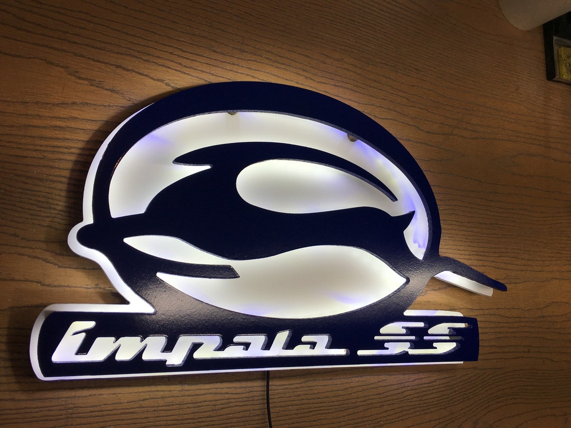 Chevy Impala SS Chevrolet LED Sign Impala SS Emblem Garage | Etsy