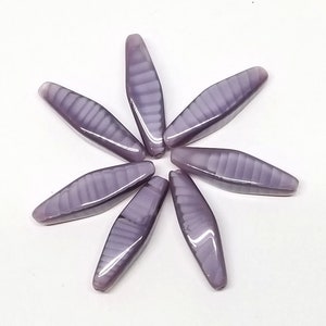 Ten Vintage German Lavendar Glass Bead