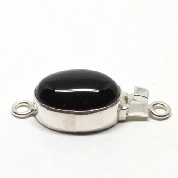 Black Onyx Sterling Silver Box Clasp