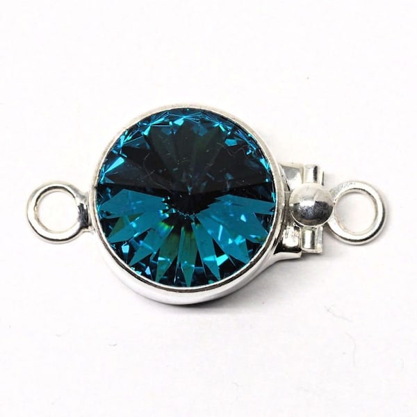 Swarovski Indocholite Rivoli Sterling Silver Box Clasp