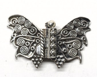 925 Silber gezackte Kante Schmetterling Multistrand Verschluss